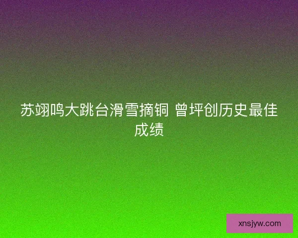 苏翊鸣大跳台滑雪摘铜 曾坪创历史最佳成绩